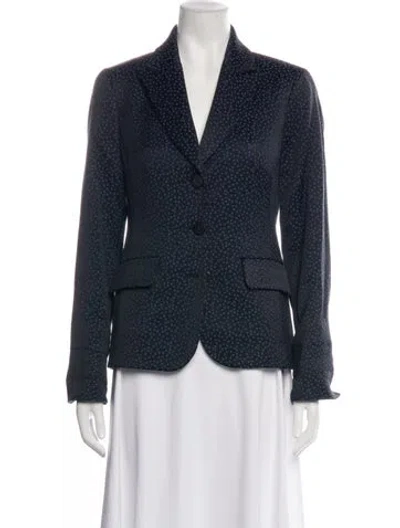 Pre-owned Nina Mclemore Patterned Blazer In Blue