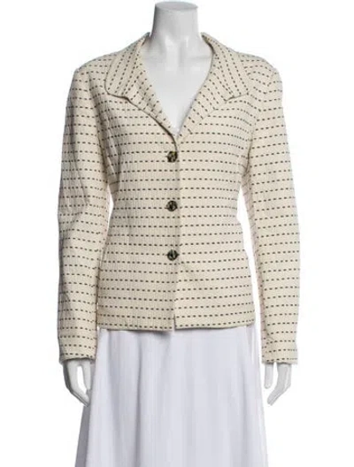 Pre-owned Nina Mclemore Patterned Blazer In Neutral