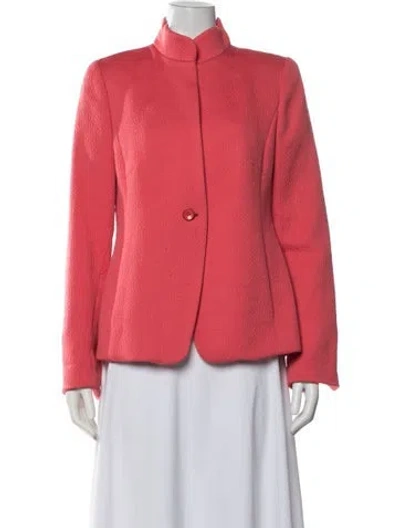 Pre-owned Nina Mclemore Patterned Blazer In Orange