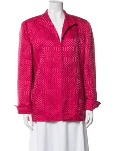 Pre-owned Nina Mclemore Patterned Blazer In Pink