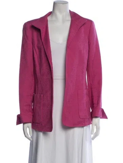 Pre-owned Nina Mclemore Patterned Blazer In Pink