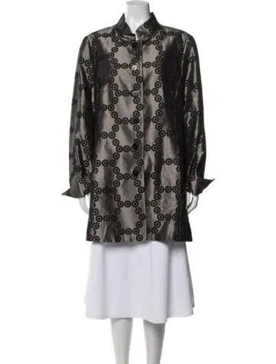 Pre-owned Nina Mclemore Patterned Coat In Multicolor