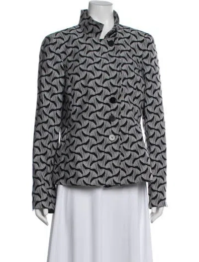 Pre-owned Nina Mclemore Patterned Jacket In Black