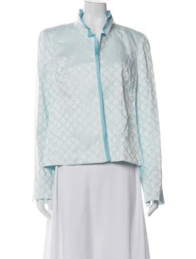 Pre-owned Nina Mclemore Patterned Jacket In Blue