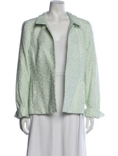 Pre-owned Nina Mclemore Patterned Jacket In Green