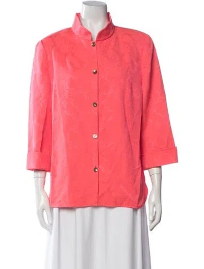 Pre-owned Nina Mclemore Patterned Jacket In Orange