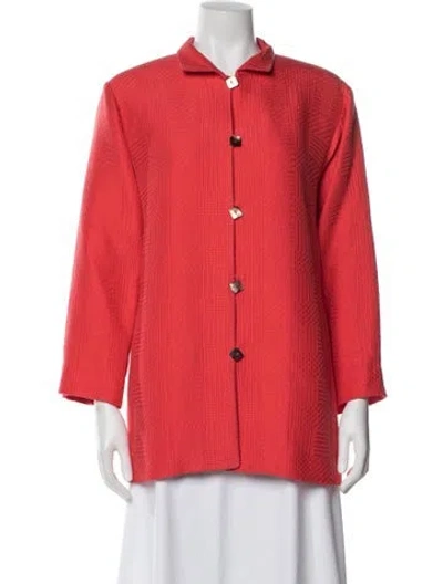 Pre-owned Nina Mclemore Patterned Jacket In Red