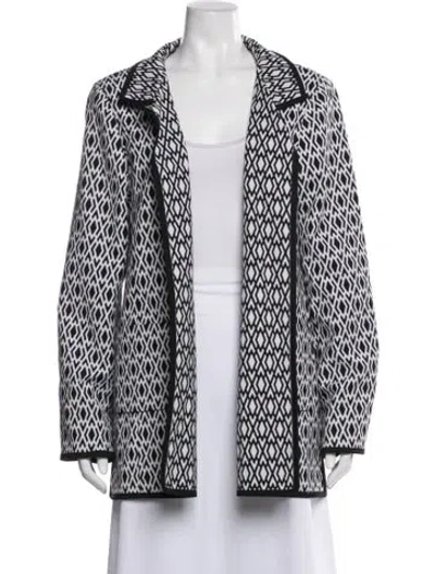 Pre-owned Nina Mclemore Patterned Jacket In White