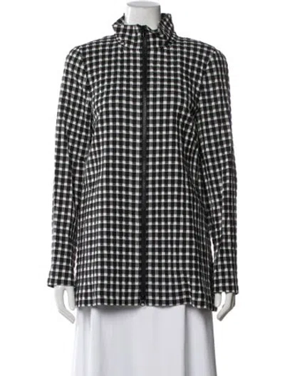 Pre-owned Nina Mclemore Plaid Print Jacket In Black