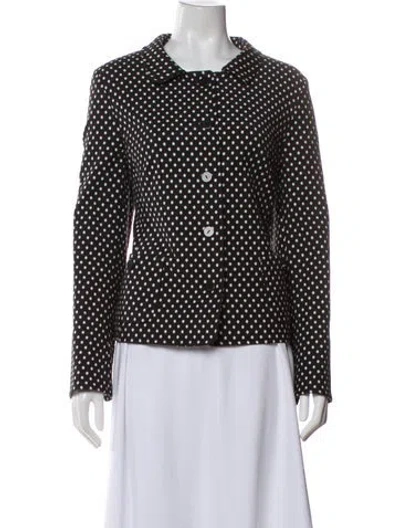 Pre-owned Nina Mclemore Polka Dot Print Jacket In Black
