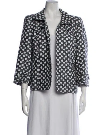 Pre-owned Nina Mclemore Polka Dot Print Jacket In White