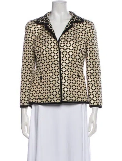 Pre-owned Nina Mclemore Printed Blazer In Neutral