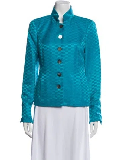 Pre-owned Nina Mclemore Printed Jacket In Blue