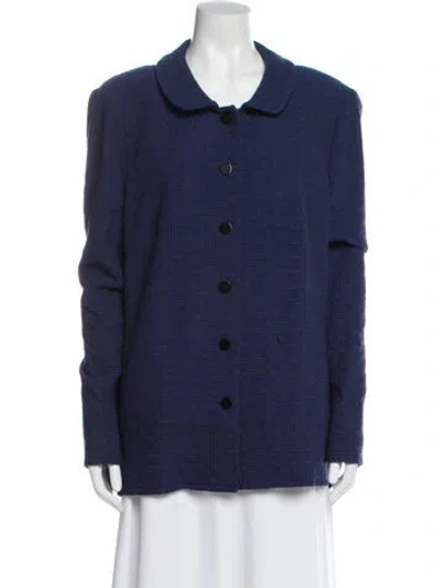 Pre-owned Nina Mclemore Printed Jacket In Blue