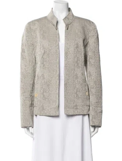Pre-owned Nina Mclemore Printed Jacket In Gray