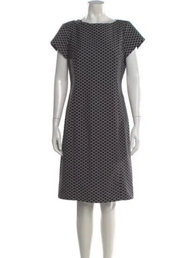 Pre-owned Nina Mclemore Printed Knee-length Dress In Black