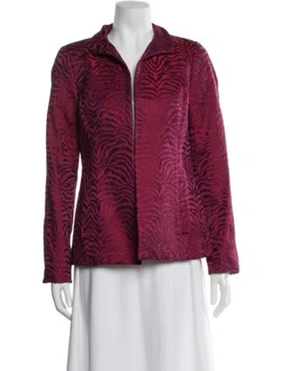 Pre-owned Nina Mclemore Silk Animal Print Jacket In Multi