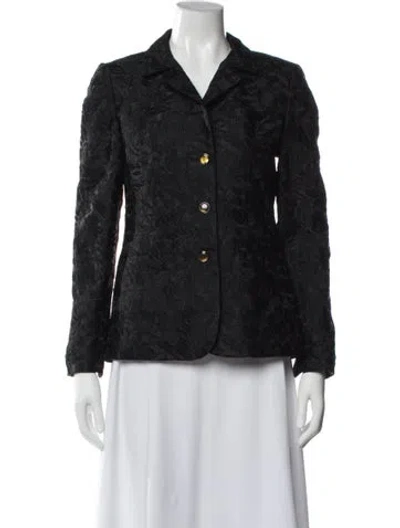 Pre-owned Nina Mclemore Silk Blazer In Blue