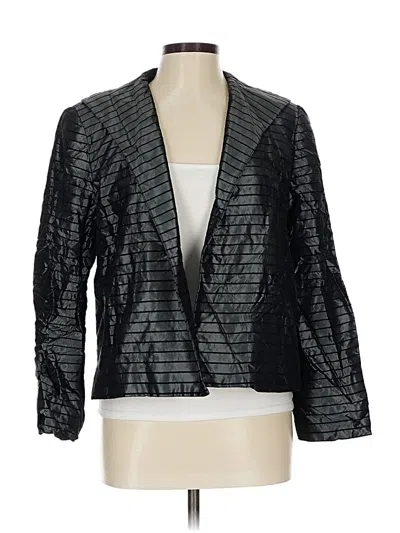 Pre-owned Nina Mclemore Silk Blazer Jacket In Silver