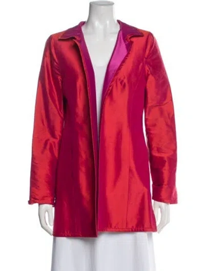 Pre-owned Nina Mclemore Silk Coat In Pink