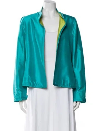 Pre-owned Nina Mclemore Silk Evening Jacket In Blue
