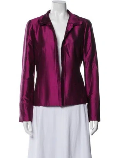 Pre-owned Nina Mclemore Silk Jacket In Purple