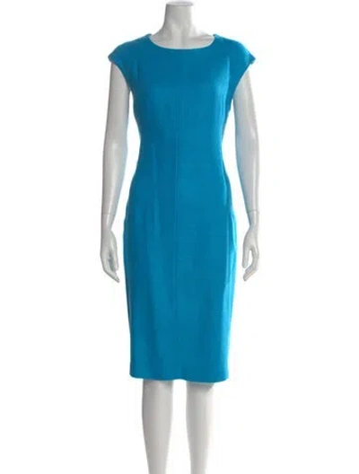 Pre-owned Nina Mclemore Silk Knee-length Dress In Blue