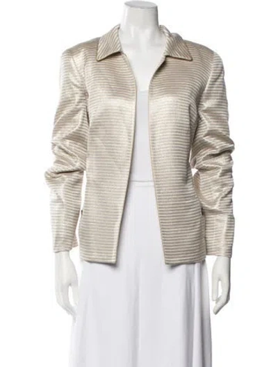 Pre-owned Nina Mclemore Striped Blazer In Neutrals
