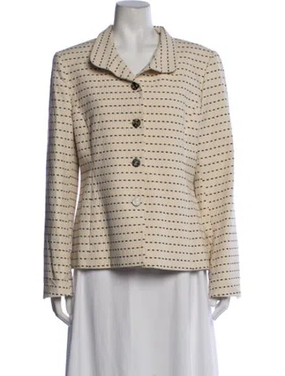 Pre-owned Nina Mclemore Striped Blazer In Neutrals