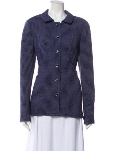 Pre-owned Nina Mclemore Striped Jacket In Blue