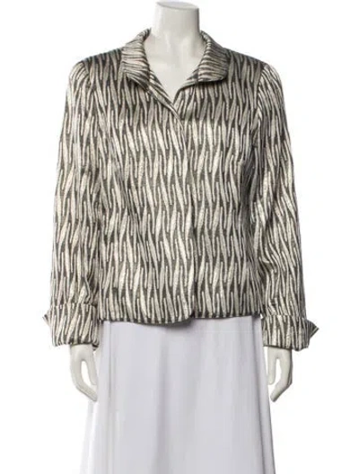 Pre-owned Nina Mclemore Striped Jacket In Gold