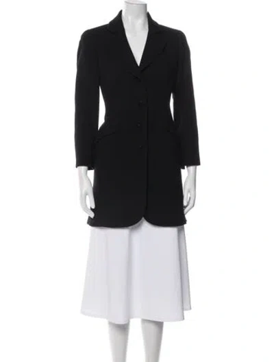 Pre-owned Nina Mclemore Virgin Wool Blazer In Black