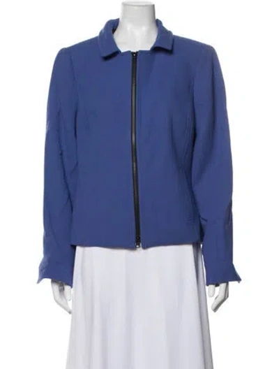 Pre-owned Nina Mclemore Virgin Wool Blazer In Blue
