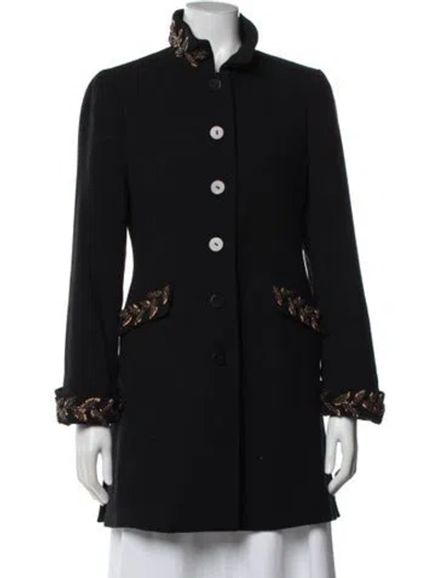 Pre-owned Nina Mclemore Virgin Wool Coat In Black