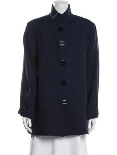 Pre-owned Nina Mclemore Virgin Wool Coat In Blue