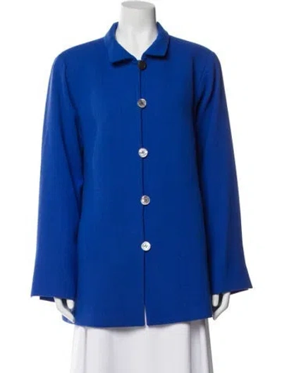 Pre-owned Nina Mclemore Virgin Wool Jacket In Blue