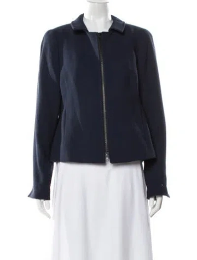 Pre-owned Nina Mclemore Virgin Wool Jacket In Blue
