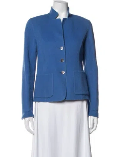 Pre-owned Nina Mclemore Wool Blazer In Blue