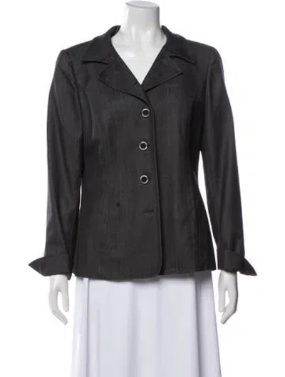Pre-owned Nina Mclemore Wool Blazer In Gray