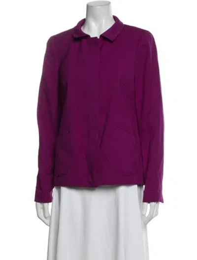 Pre-owned Nina Mclemore Wool Blazer In Purple