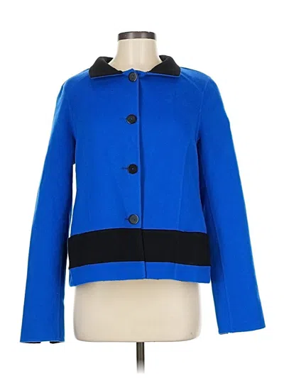Pre-owned Nina Mclemore Wool Coat In Blue