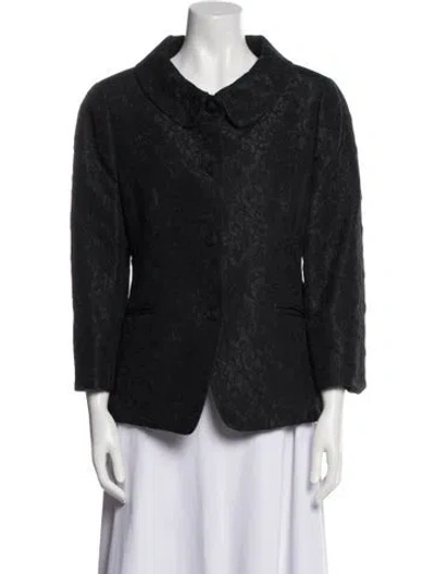 Pre-owned Nina Mclemore Wool Evening Jacket In Black