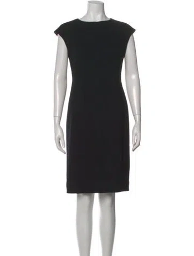 Pre-owned Nina Mclemore Wool Knee-length Dress In Black