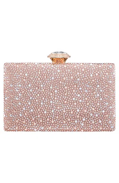 Nina Melanie Crystal Clutch In Pink