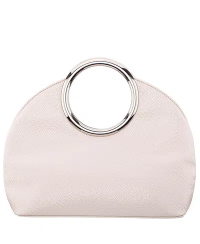 Nina Metal Handles Embossed Snake Hobo Bag In Ivory