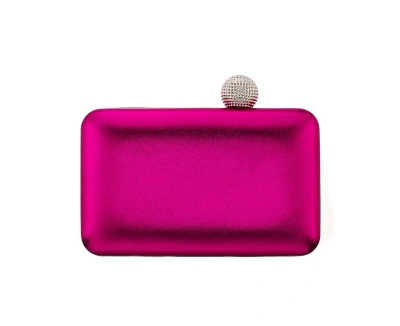 Nina Metallic Minaudiere Handbag With Crystal Clasp In Parfait Pink