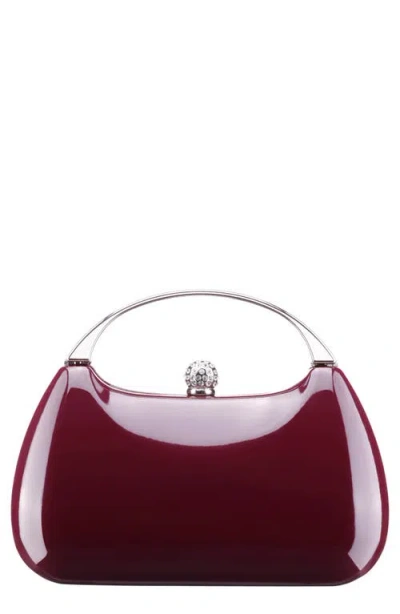 Nina Minaudière Top Handle Bag In Burgundy
