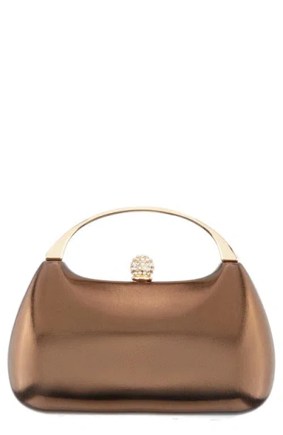 Nina Minaudière Top Handle Bag In Brown