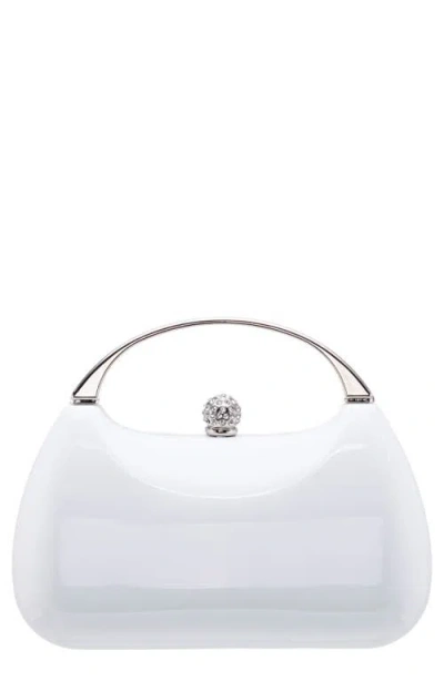 Nina Minaudière Top Handle Bag In White