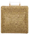 Nina Mini Crystal Encrusted Minaudiere Lift Lock Clutch In Gold